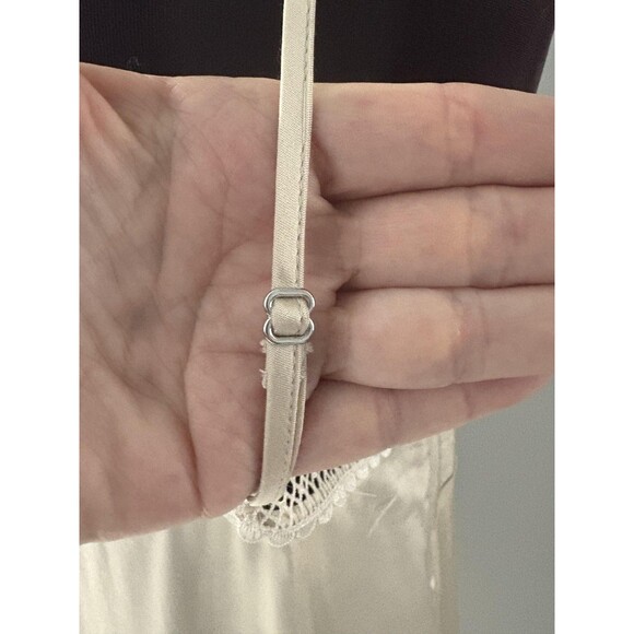 Magali Pascal Slip Dress Medium Cream Lace Trim Adjustable Straps Luxury Base - Picture 6 of 16